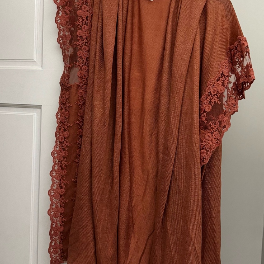 Rust Orange Lace Kimono